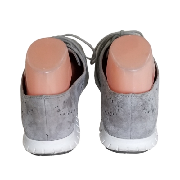 Cole Haan ZEROGRAND Women 9.5B Grey Suede Perforated Oxford Wingtip Shoes W14477 - Picture 9 of 12